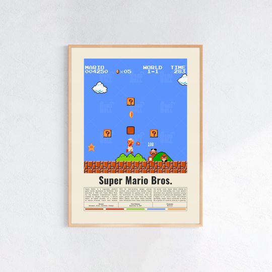 Discover Super Mario Bros Poster, Gaming Room Poster, Game Gift, Video Games Poster