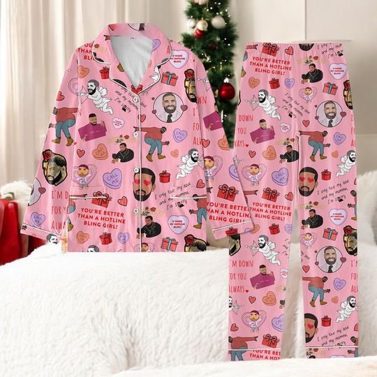 Discover Hotline Mood Valentine Pajamas Set  2025 Romantic Pop Sleepwear
