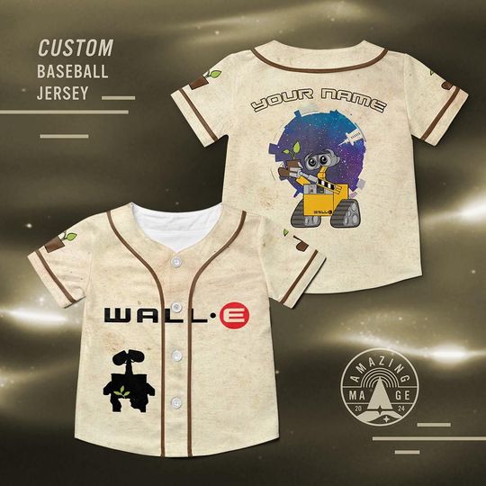 Discover Custom Wall-E Baseball Jersey, Disney Wall-E Movie Jersey Shirt, Wall-E Vintage Baseball Shirt, Disney Studio Disney Park Trip Shirt