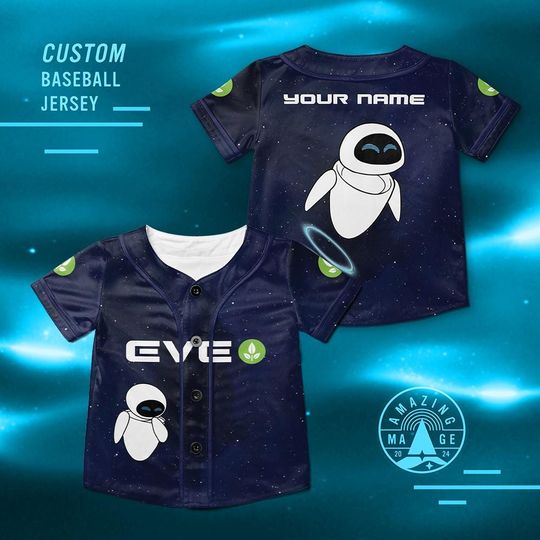 Discover Custom Eve Wall-E Baseball Jersey, Disney Wall-E Movie Jersey Shirt, Eve and Wall-E  Vintage Shirt, Disney Studio Disney Park Trip Shirt