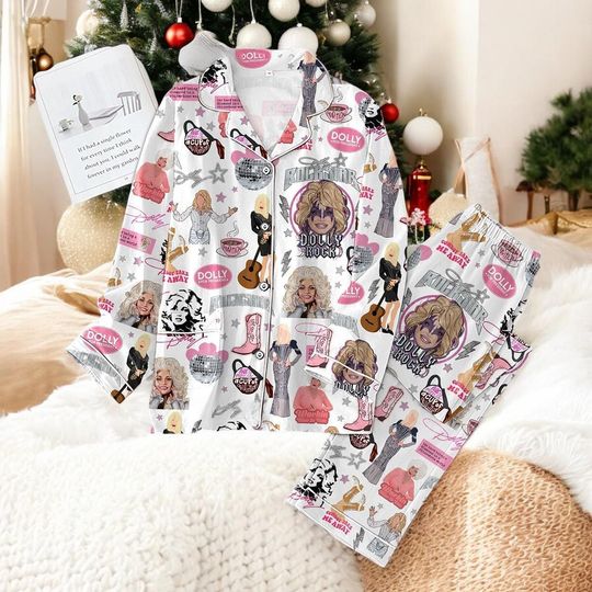 Discover Country Rockstar Glitter Queen Pajama Set Holiday Sleepwear