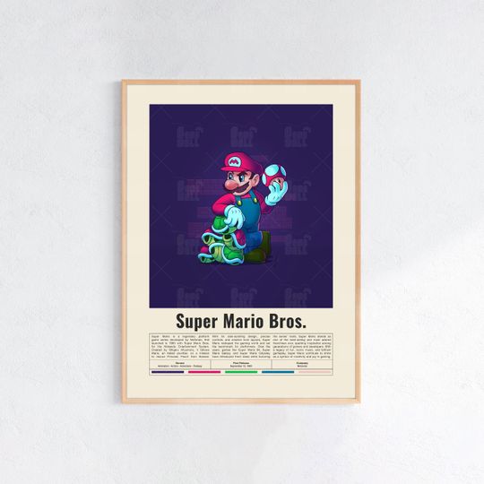 Super Mario Bros Poster, Gaming Room Poster, Game Gift, Video Games Poster