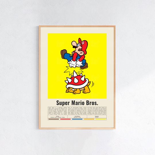 Super Mario Bros Poster, Gaming Room Poster, Game Gift, Video Games Poster