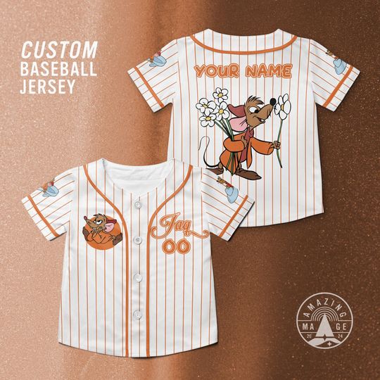 Discover Custom Jaq mouse Cinde Baseball Jersey, Disney Cinde Movie Shirt, Gus Jaq Matching family Disney Trip Shirt