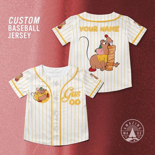 Discover Custom Gus Gus Cinde Baseball Jersey, Disney Cinde Movie Shirt, Gus Jaq Matching family Disney Trip Shirt