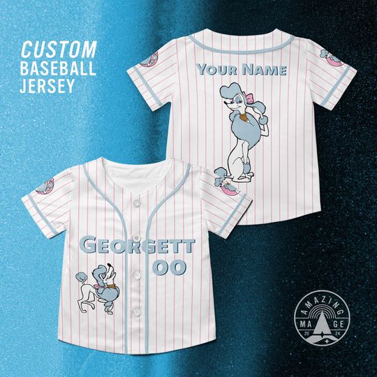 Discover Custom Georgette Oliver and Company Baseball Jersey, Disney Georgette Dog Shirt, Georgette Disney Dogs Jersey Shirt, Disney Trip Shirt