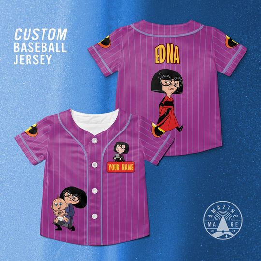 Discover Custom Edna Mode The Incredibles Disney Baseball Jersey, Disney Incredibles Movie Shirt, The Incredibles Family Matching Disney Trip