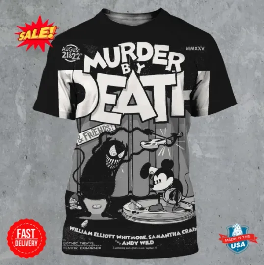 Discover Murder By Death Denver Colorado 2025 On August 21 And 22 Retro Mickey 3D Tee