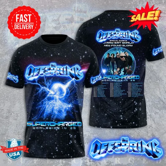 Discover The Offspring SuperCharged WorldWide 2025 3D Tee, Gift For Fan
