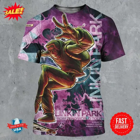 Discover Linkin Parkk From Zero World Tour 2025 Kansas City On Aug 31 3D Tee, Gift For Fan