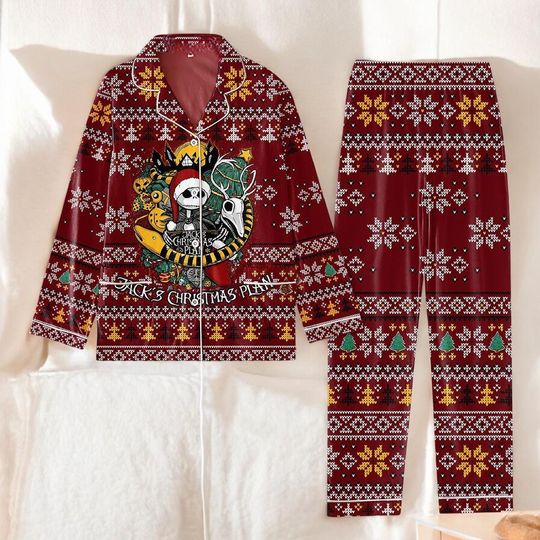 Discover Skeleton King Christmas Pajamas Set  Spooky Holiday Sleepwear 2025