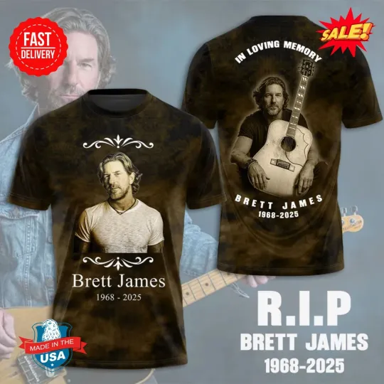 Brett James RIP 2025 3D Tee, Gift For Fan