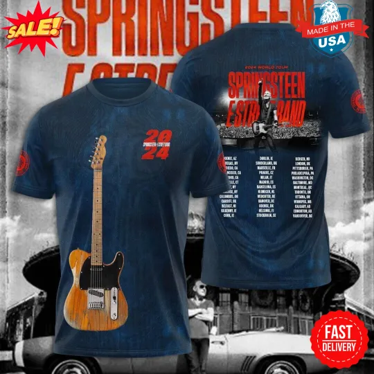 Discover Bruce Springsteen E Street Band World Tour 2024 3D Tshirt, Gift For Fan