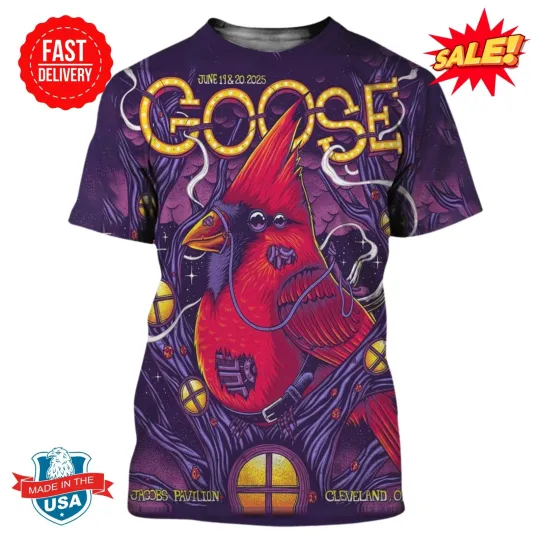 Goose Cleveland Ohio 2025  At Jacobs Pavilion On June 19 And 20 3D Shirt, Gift For Fan