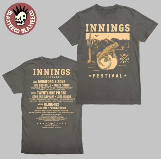 Innings Festival Tempe Arizonna 2026 T-Shirt February 20-22 Desert Slider Lineup