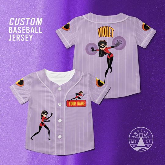 Discover Custom Violet The Incredible Disney Baseball Jersey, Disney The Incredible Movie Shirt, The Incredible Family Matching Disney Trip