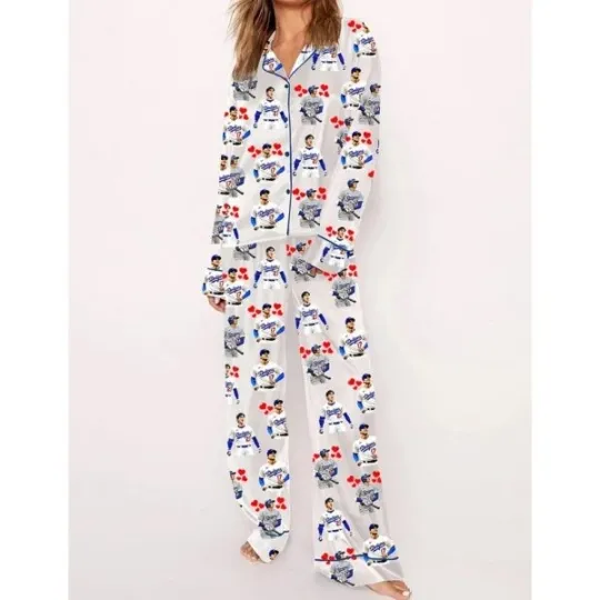 Women's Dodgers Baseball Player Pajama Set