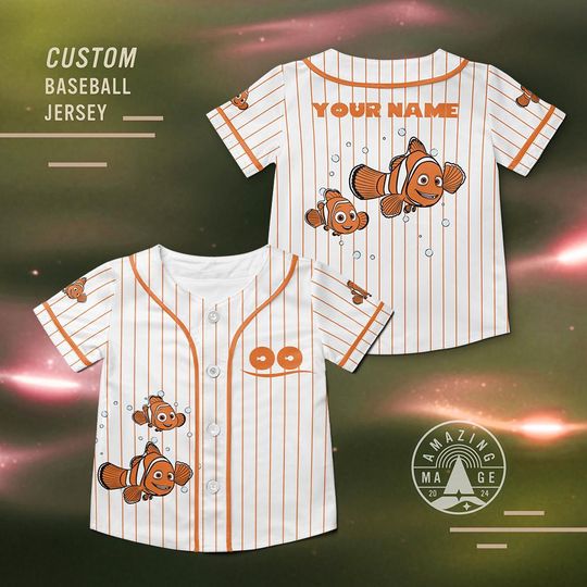 Discover Nemo and Marlin Finding Nemo Baseball Jersey, Disney Pixar Finding Nemo Shirt, Father and Son Finding Nemo Disney Trip Shirt