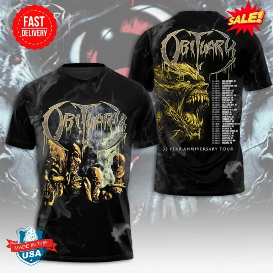 Discover Obituary Band 3D Tee, Gift For Fan