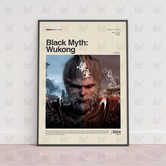 Discover Black Myth Wukong Poster, Gaming Room Poster, Game Gift, Video Games Poster