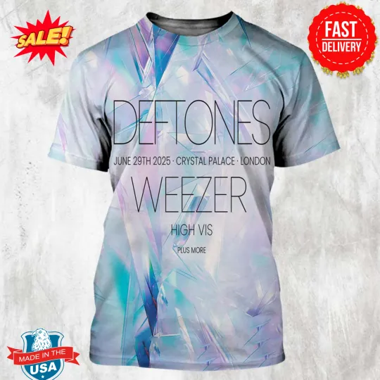Deftone Band With Weezer Event  At Crystal Palace In London On June 29th 3D Tee, Gift For Fan