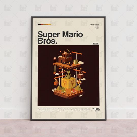 Super Mario Bros Poster, Gaming Room Poster, Game Gift, Video Games Poster