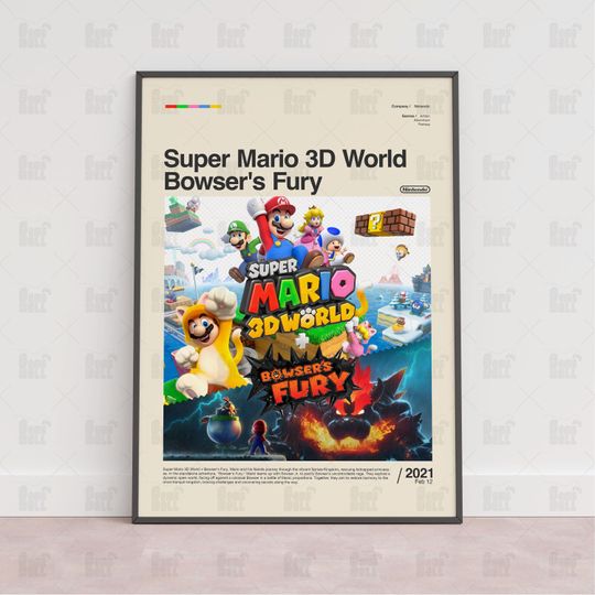 Discover Super Mario 3D World Bowsers Fury Poster, Gaming Room Poster, Game Gift, Video Games Poster