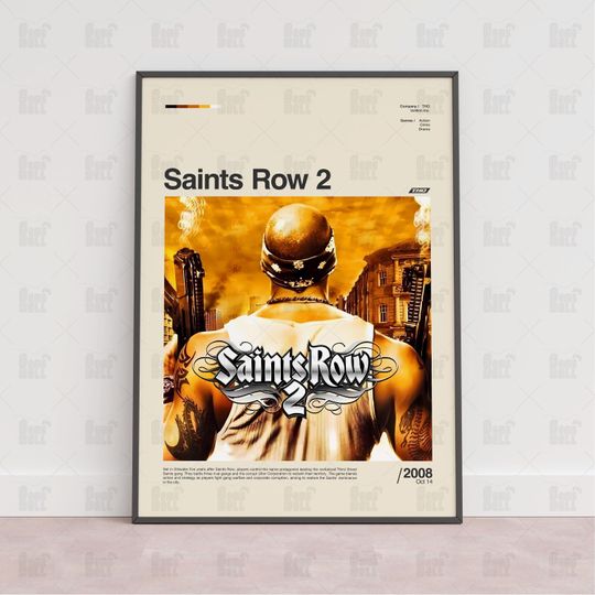 Discover Saints Row 2 Poster, Gaming Room Poster, Game Gift, Video Games Poster