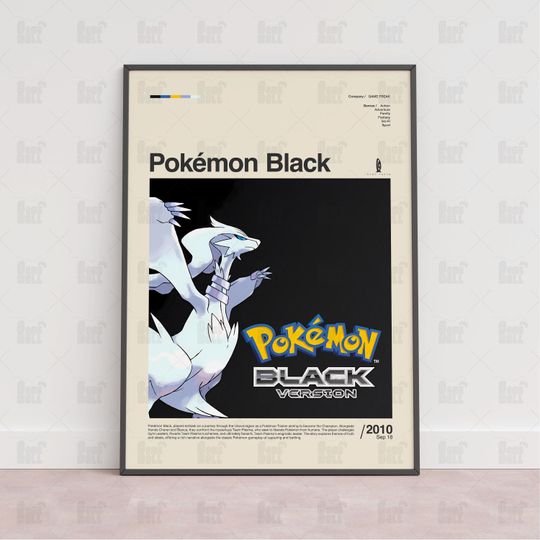 Discover PKM Black Poster, Gaming Room Poster, Game Gift, Video Games Poster