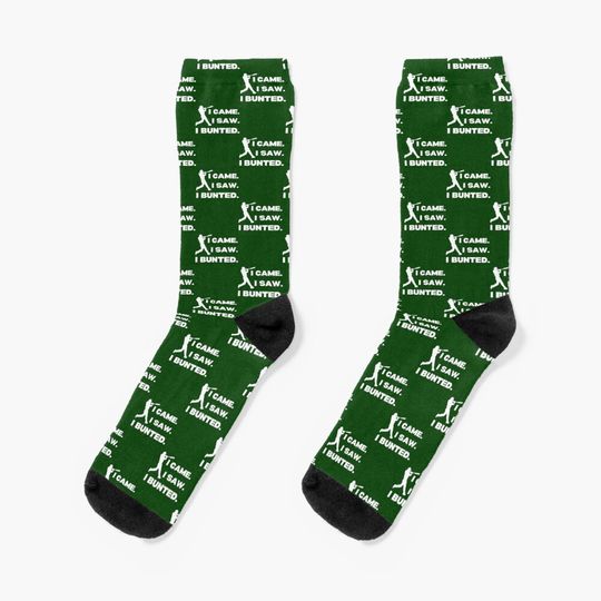 Discover I CAME, I SAW, I BUNTEDFUNNY BASEBALL QUOTE  Socks