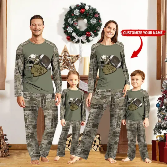 Discover Personalized Kansas Military Gridiron Camo Pajamas
