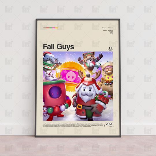 Discover Fall Guys Poster, Gaming Room Poster, Game Gift, Video Games Poster
