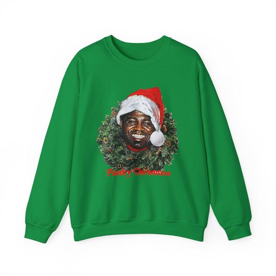 Funky Christmas Sweatshirt James Brown Unisex Holiday Crewneck Ugly Sweater Alternative Winter Apparel