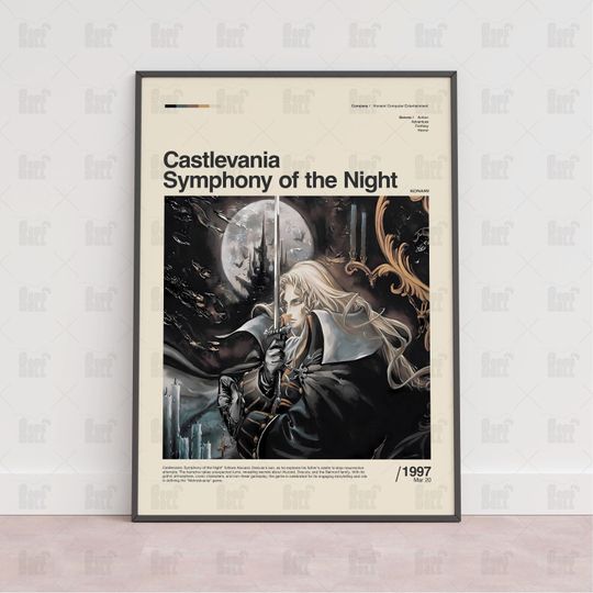 Discover Castlevania Symphony of the Night Poster, Gaming Room Poster, Game Gift, Video Games Poster