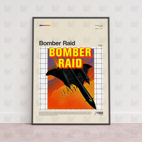 Discover Bomber Raid Poster, Gaming Room Poster, Game Gift, Video Games Poster