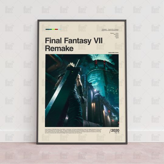 Final Fantasy VII Remake Poster, Gaming Room Poster, Game Gift, Video Games Poster