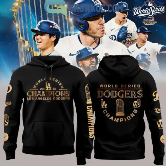 Discover Los Angeles city Dodger 2025 Champions Black Hoodie 3D