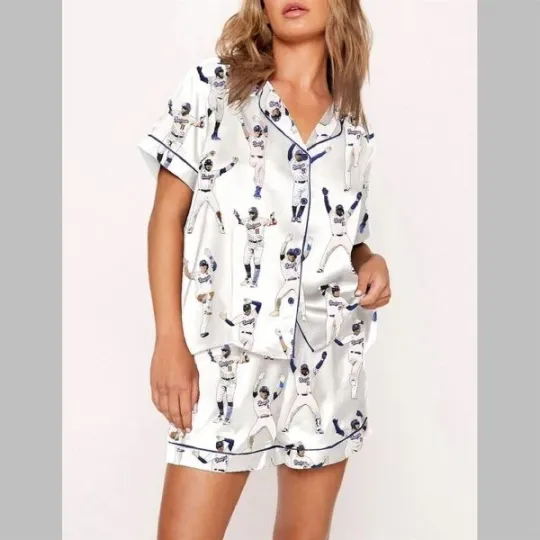 Women's Dodgers Baseball Short Pajama Set