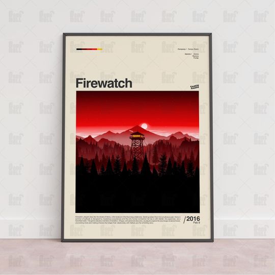 Discover Firewatch Poster, Gaming Room Poster, Game Gift, Video Games Poster