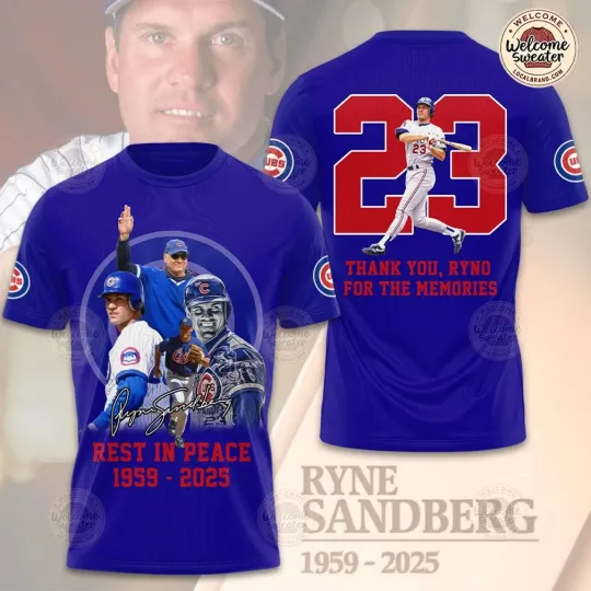 Cubbs x Ryne Sandberg Thank You 3D T-Shirt, Gift For Fan
