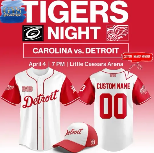Discover Detroit Red Wing Tiger Night Baseball Jersey