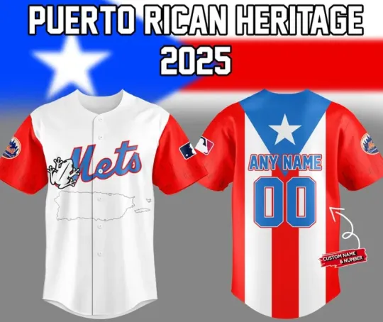 Discover New York Met Puerto Rican Heritage Baseball Jersey 2025
