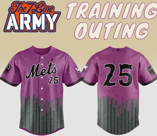 Discover New York Met The 7 Line Army 2025 Baseball Jersey