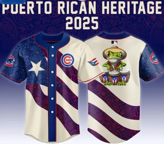 Discover Chicago Cub X Puerto Rican Heritage Baseball Jersey 2025