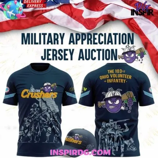 Discover Lake Erie Crushers Military Appreciation Limited Edition 3D T-shirt, Gift For Fan