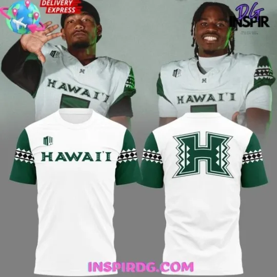 Hawaii Rainbow Warriors football 2025 White 3D T-Shirt, Gift For Fan