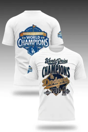 LA Dodggers Celebration Champions Back To Back 3D Shirt, Gift For Fan