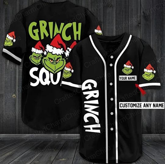 Discover Custom funny character Squad Baseball Jersey, Funny funny character Christmas Baseball shirt, Grin Baseball Jersey for Men Women Youth Kid Xmas