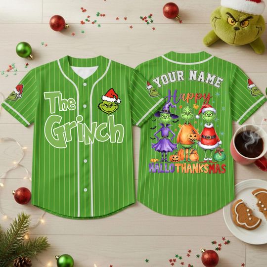 Discover Happy Hallothanksmas funny character, Personalized funny character Jersey Shirt, Personalized The funny character Christmas Baseball Jersey,Funny funny character Baseball shirt
