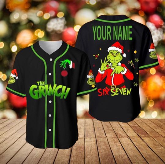Personalized Funny Character Christmas Baseball Jersey